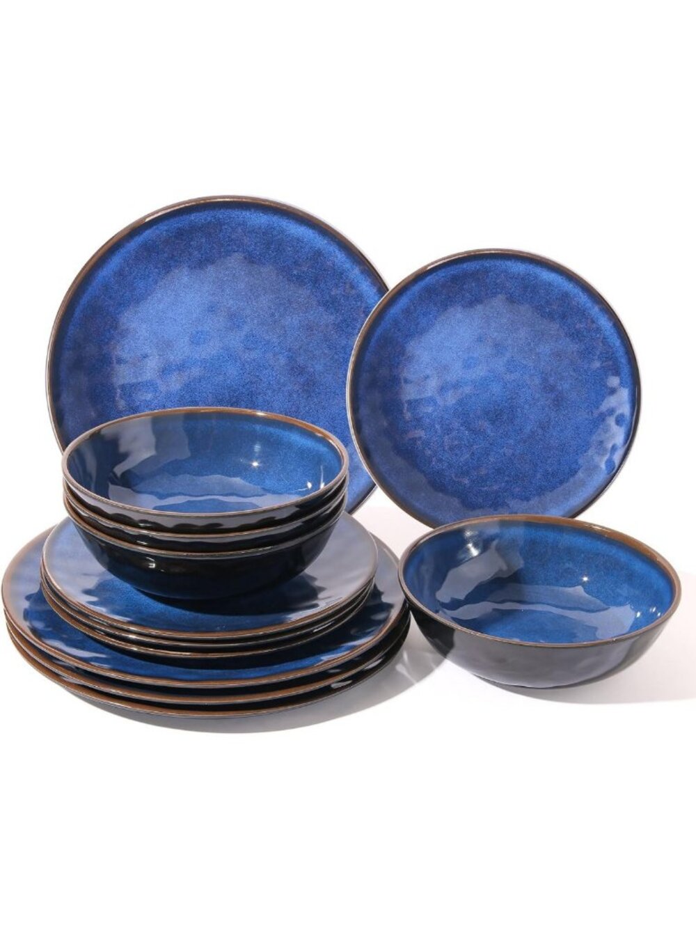 Rustic Farmhouse Melamine Dinnerware Set for 4 - Unbreakable, Lightweight